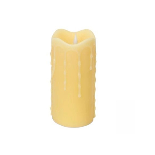 MELROSE  5.25" Simplux Dripping Wax Led Lighted Flameless Candle - In Ivory