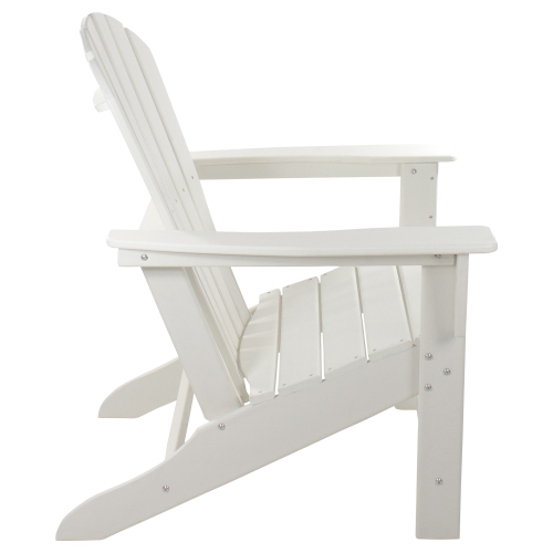 Chaise Adirondack en plastique recyclé résistant aux intempéries, blanc