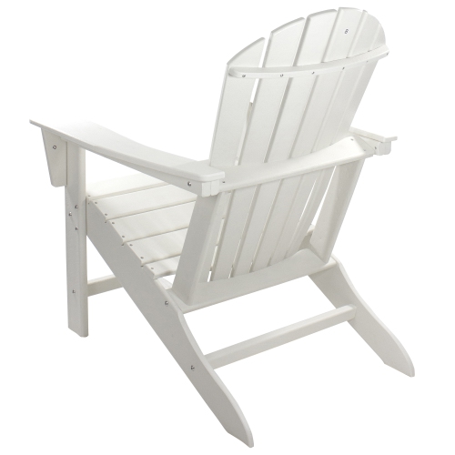 Chaise Adirondack en plastique recyclé résistant aux intempéries, blanc