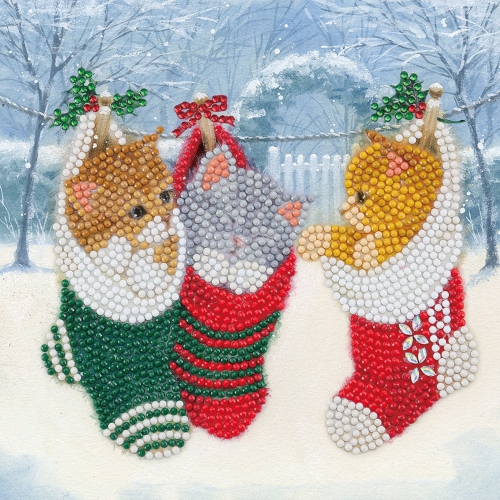 Crystal Art - CA Card - Christmas Kittens