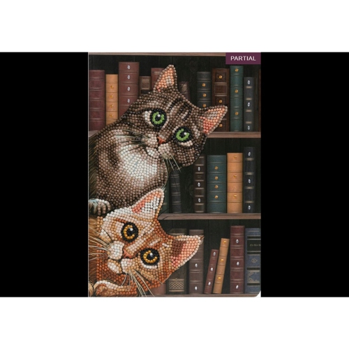 Crystal Art - CA Notebook - Cats in the Library
