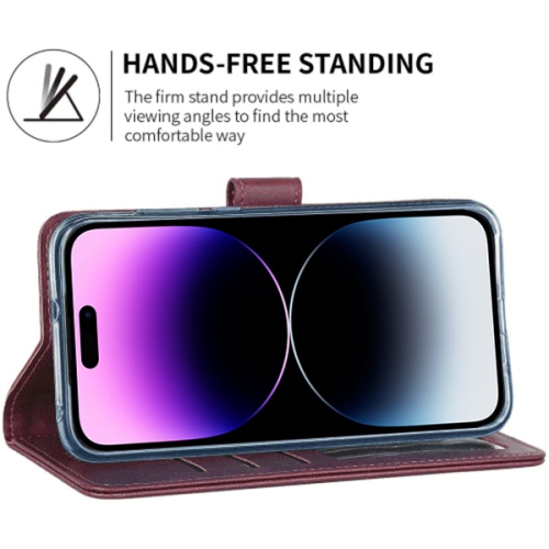 XCRS Folio Magnetic Wallet Cover, PU Leather Pouch with Card Slot and Stand Case for iPhone 14 Pro Max