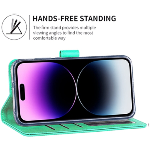 XCRS Folio Magnetic Wallet Cover, PU Leather Pouch with Card Slot and Stand Case for iPhone 14 Pro Max