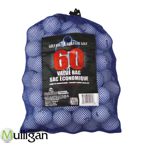 MULLIGAN GOLF BALLS  60 Mixed Recycled Used Golf Balls In White