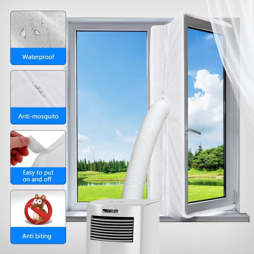 Gulrear Portable AC Window Seal, Window Seal For AC Unit, Air Conditioner Window Kit White 400CM/158Inch