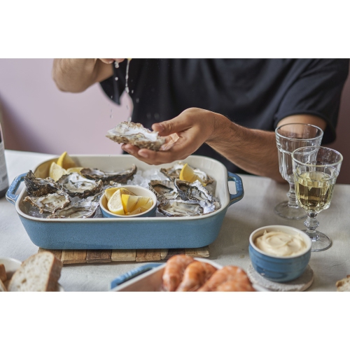 STAUB Ceramique 4.4 L Ceramic Rectangular Oven Dish, Ancient-Turquoise