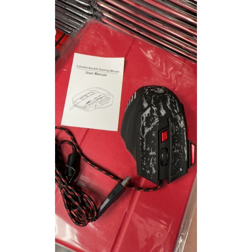 SuperShield 7 Buttons LED Backlight Optical USB Wired Mouse Gaming Mice Windows 7/8/10/XP Mac Gamer Laptop PC Computer