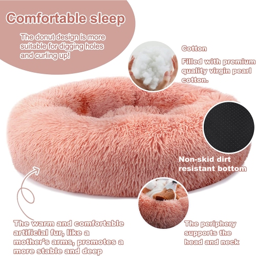 ISTAR Round Pet Bed Washable Plush Sleeping Bed For Puppy Cats Dog Pets etc