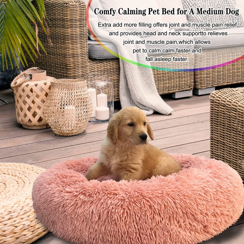 ISTAR Round Pet Bed Washable Plush Sleeping Bed For Puppy Cats Dog Pets etc