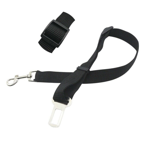 Laisse courte de rechange laisse en nylon avec crochets en acier inoxydable | Sangle réglable pour s'adapter à la longueur selon votre confort - Noir