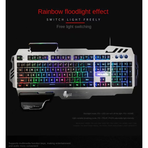 SuperShield PK900 Gaming Keyboard - Multiple Color Rainbow LED Backlit - Mechanical Feeling - USB Wired Multimedia Gaming Keyboard for PC Windows