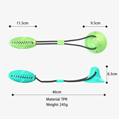 Multifunction Chew Toys for Cleaning Teeth,Self Playing Treat Ball with Suction Cup Food Dispensing for Dog Puppy