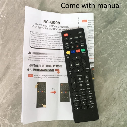 Universal TV Remote Control RC-G008 Fit for Samsung, Sony, LG,Philips, Sharp, Sanyo, Hisense, Panasonic, Insignia, Toshiba, Hitachi, TCL Smart TVs