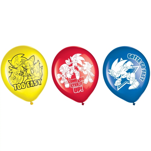 AMSCAN  Sonic Latex Balloons (6 Pack)