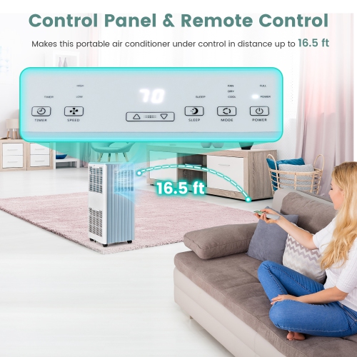 Gymax Portable Air Conditioner 10000 BTU 3-in-1 AC Unit w/ Humidifier & Sleep Mode