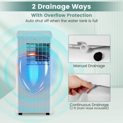 Gymax Portable Air Conditioner 10000 BTU 3-in-1 AC Unit w/ Humidifier & Sleep Mode