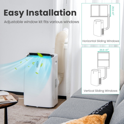 Gymax 14000 BTU Portable Air Conditioner Controlled by WiFi Smart App & Remote