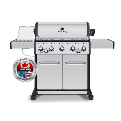 Broil King Baron S590 PRO IR 5-Burner 50,000 BTU Natural Gas Grill with Infrared Side Burner and Rotisserie