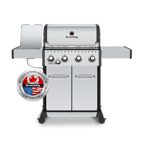 Broil King Baron S 440 Pro IR Barbecue au propane à 4 brûleurs avec brûleur latéral infrarouge