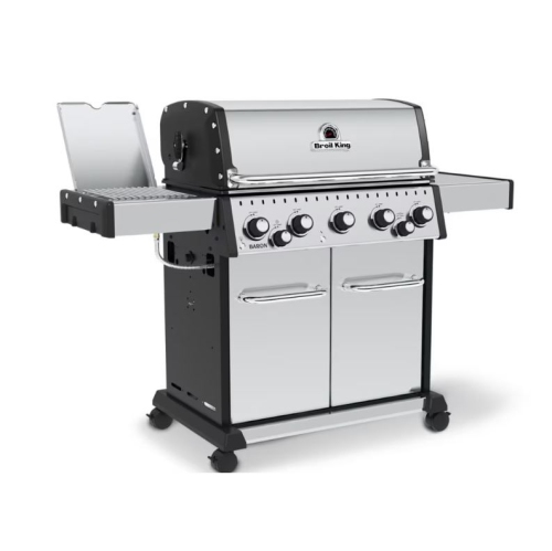 Broil King Baron S590 PRO IR 50 000 BTU Barbecue au gaz propane à 5 brûleurs avec brûleur latéral infrarouge et rôtissoire