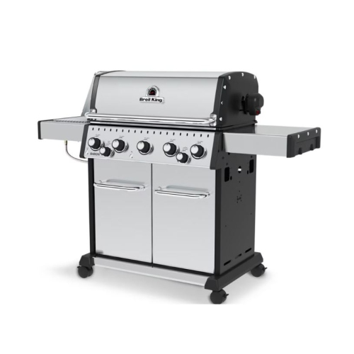Broil King Baron S590 PRO IR 50 000 BTU Barbecue au gaz propane à 5 brûleurs avec brûleur latéral infrarouge et rôtissoire