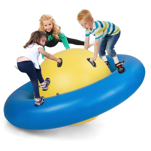 COSTWAY  7.5 Ft Inflatable Dome Rocker Bouncer With 6 Handles Fun Outdoor Game for Kids