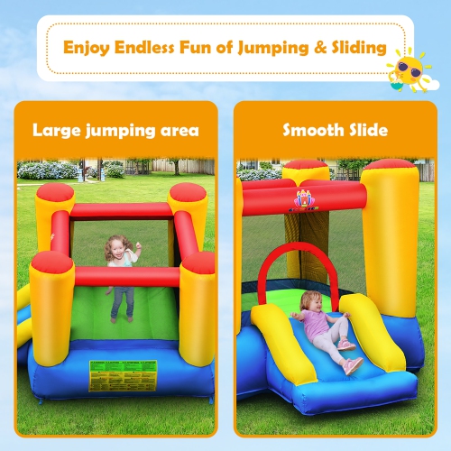 Costway Inflatable Bouncer Kids Slide Bounce House for Indoor Outdoor with 350W Blower