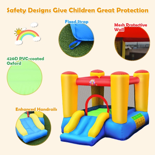 Costway Inflatable Bouncer Kids Slide Bounce House for Indoor Outdoor with 350W Blower