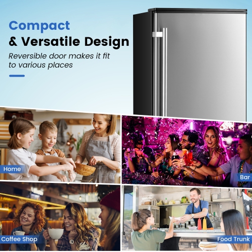 Costway Ice Maker Free-Standing/Under Counter Machine 80lbs/Day with External Drain Pump