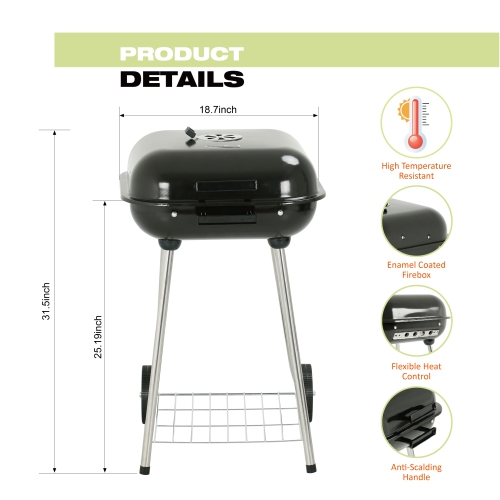 18” Square Charcoal Grill