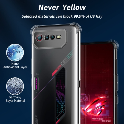 ASUS ROG Phone 6 Case, ROG Phone 6 Phone Case Clear, Scratch Resistant Reinforced Corners TPU Rubber Soft Skin Silicone Protective Case Cover for