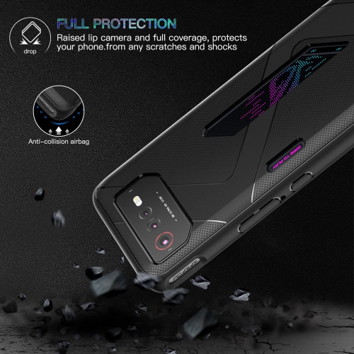 Gaming Phone Case for ASUS ROG Phone 6, Soft TPU Heat Dissipation Ultra Slim Thin Shockproof Cover, Anti-Fingerprint Comfortable Protective Case for