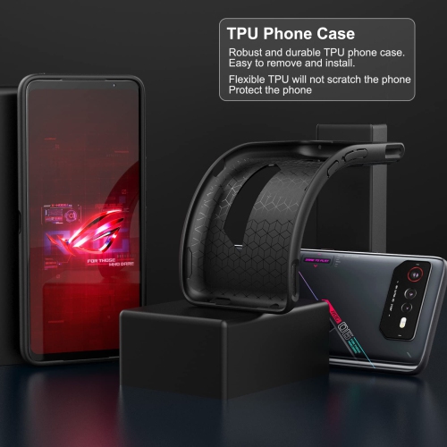Gaming Phone Case for ASUS ROG Phone 6, Soft TPU Heat Dissipation Ultra Slim Thin Shockproof Cover, Anti-Fingerprint Comfortable Protective Case for