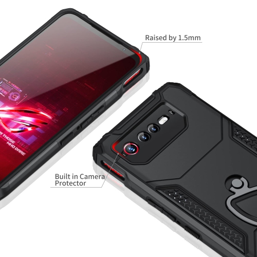 Armor Case for ASUS ROG Phone 6/6 Pro/6D/6D Ultimate/6 Bat-Man Edition Case with Kickstand & Camera Protector, 360° Full Body Protection Rugged