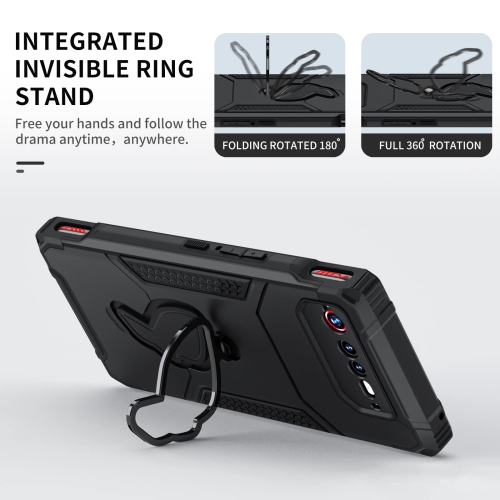 Armor Case for ASUS ROG Phone 6/6 Pro/6D/6D Ultimate/6 Bat-Man Edition Case with Kickstand & Camera Protector, 360° Full Body Protection Rugged