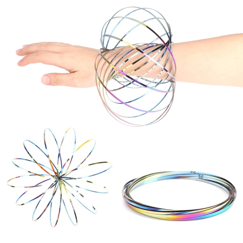 thumbnail interactive-video image 1 of Flow Bracelet Toy - Spiral Metal Arm Ring | Multi-Sensory Spring 1 of 11