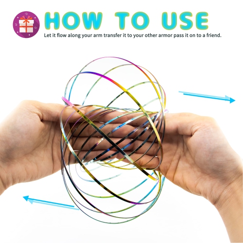 Flow Ring Spinner Ring Arm Toy,3D Geometric Magic Flow Spiral Toy Magic Ring Game 3D Arm Spinner Interactive Stress Relief Toy Festival Toy