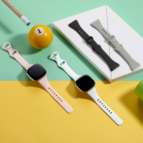 Getino Compatible with Fitbit Sense 1/2 Versa 3/4 Bands for Women Men, Flexible Thin Soft Silicone Replacement Strap Slim Band for Fitbit Versa 3/4