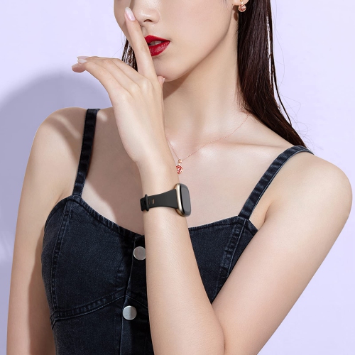 Getino Compatible with Fitbit Sense 1/2 Versa 3/4 Bands for Women Men, Flexible Thin Soft Silicone Replacement Strap Slim Band for Fitbit Versa 3/4