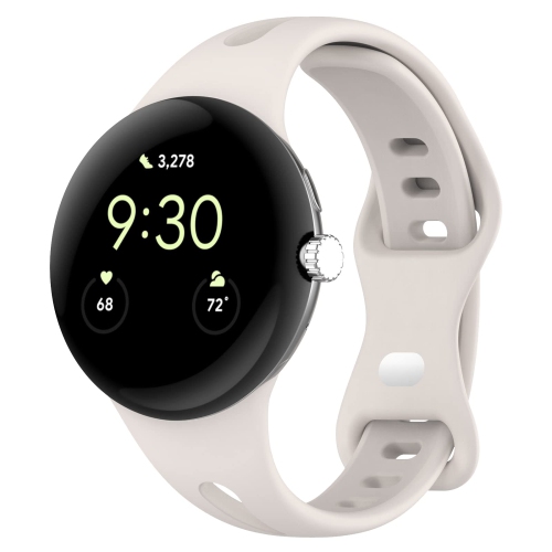 Lyfatz Compatible With Google Pixel Watch Bands for Women Men, Slim Thin Stylish Durable Soft Silicone Slim Hollow Out Sport Watch Bands for Google