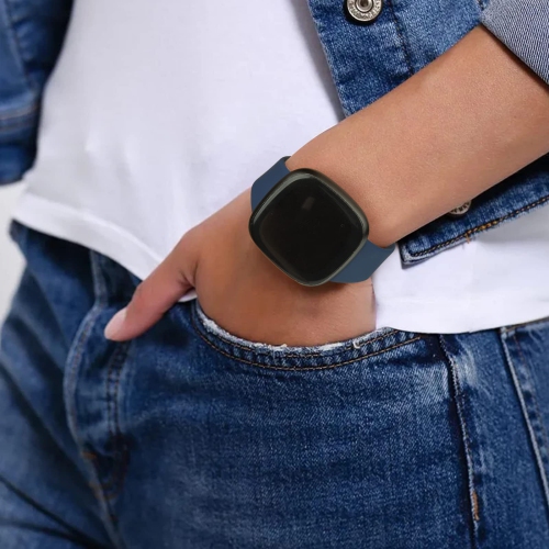 Pack 3 Slim Bands Compatible with Fitbit Sense & Sense 2/Versa 3 & 4, Soft Silicone Replacement Sport Wristbands Compatible for Fitbit Versa 3 &