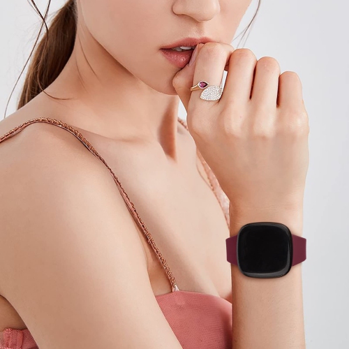 Pack 3 Slim Bands Compatible with Fitbit Sense & Sense 2/Versa 3 & 4, Soft Silicone Replacement Sport Wristbands Compatible for Fitbit Versa 3 &