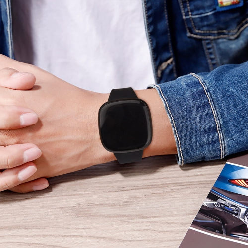 Pack 3 Slim Bands Compatible with Fitbit Sense & Sense 2/Versa 3 & 4, Soft Silicone Replacement Sport Wristbands Compatible for Fitbit Versa 3 &