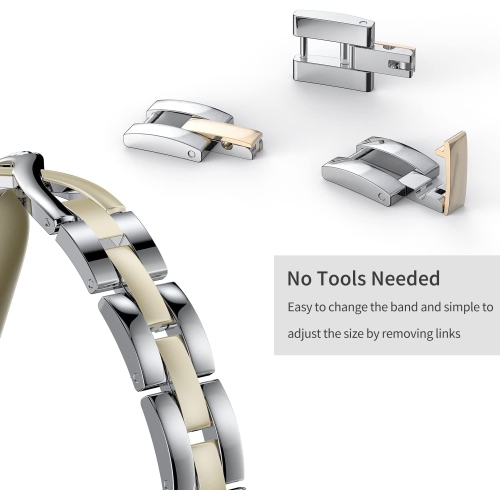 Bling Bands Compatible with Fitbit Versa 3 Bands/Versa 4/Sense Bands/Sense 2 Bands, Dressy Metal Bands Wristbands Versa 3 Band Strap Bracelet for