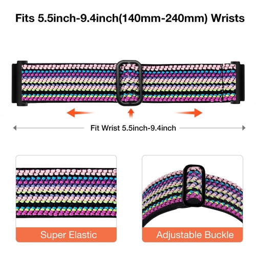 20mm Stretchy Bands Compatible with Samsung Galaxy Watch 5/4 40mm 44mm/Watch 5 Pro 45mm/Watch 4 Classic 42mm 46mm, Nylon Strap for Galaxy Active 2 40