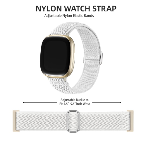 Bracelets Versa 3 Fitbit/bracelets Versa 4 Fitbit/Sense/Sense 2 pour femmes, bracelet sport en nylon élastique à boucle Solo ajustable pour montre