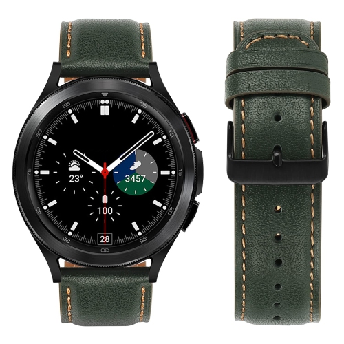 Tasikar 20mm Leather Bands Compatible with Samsung Galaxy Watch 4/Watch 5/Watch 5 Pro Band, Premium Genuine Leather Replacement Bracelet Strap