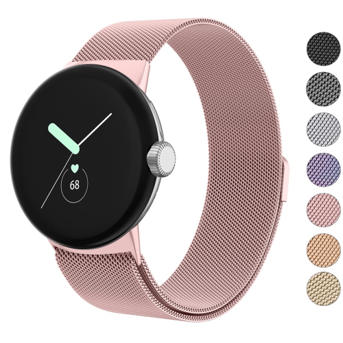 Metal Band Compatible with Google Pixel Watch Bands for Women Men, Stainless Steel Mesh Loop Adjustable Wristband Replacement Strap for Google Pixel