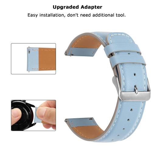 Tasikar 20mm Leather Bands Compatible with Samsung Galaxy Watch 4/Watch 5/Watch 5 Pro Band, Premium Genuine Leather Replacement Bracelet Strap