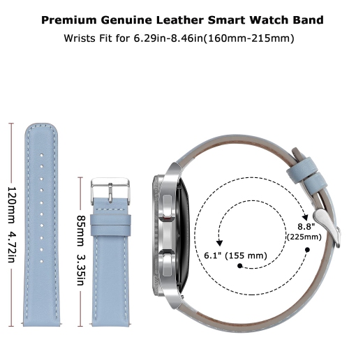 Tasikar 20mm Leather Bands Compatible with Samsung Galaxy Watch 4/Watch 5/Watch 5 Pro Band, Premium Genuine Leather Replacement Bracelet Strap